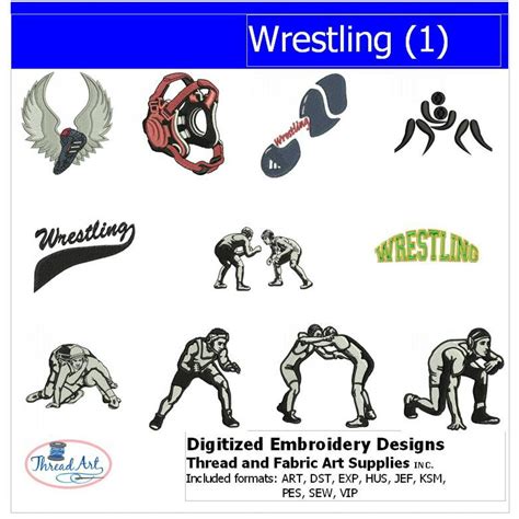 Wrestling1 Embroidery Designs All Popular Formats Included Loaded