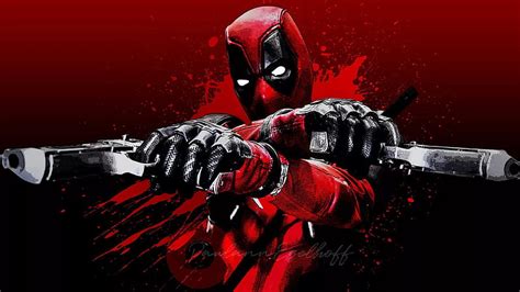 1920x1080px 1080p Free Download Deadpool With Guns In Black Red