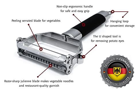 Deiss Pro Dual Julienne Peeler And Vegetable Peeler — Non Slip