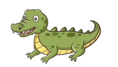 Cartoon Crocodile Doodle Kawaii Anime Coloring Page Cute Illustration