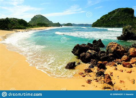 Goa Cina Beach In South Malang East Java Indonesia Stock Image
