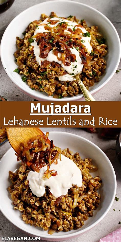Mujadara Lebanese Lentils And Rice Elavegan