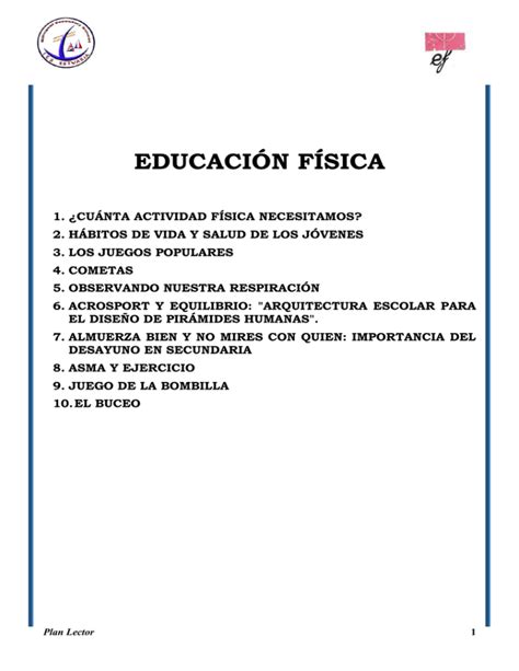 Textos de Educación Física para 1º ESO