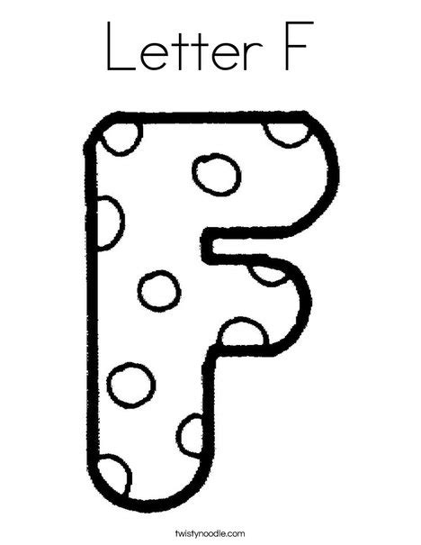 Free printable alphabet coloring pages (letters and numbers) with patterns for preschool, kids, and adults to colour! Letter F Coloring Page - Twisty Noodle