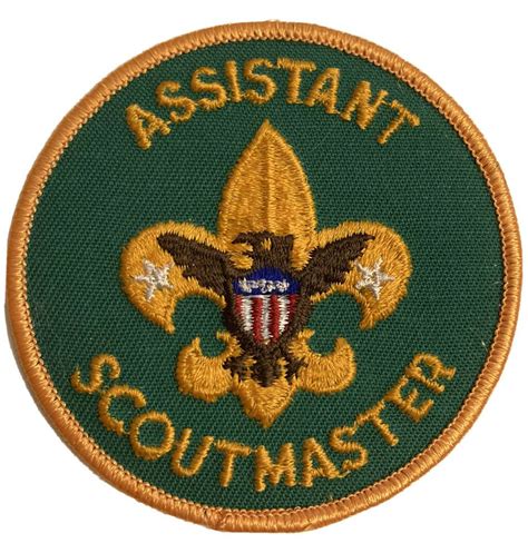 Bsa Assistant Scoutmaster Patch Badge Vintage Green Brown Gold Eagle