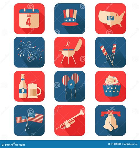 Fourth Of July Icons Stock Vector Illustration Of Barbecue 41875896