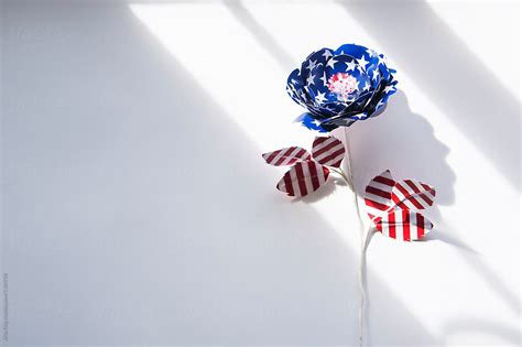 Paper Flower Made From American Flag By Stocksy Contributor Alita