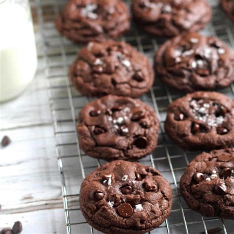 Double Chocolate Cookies With Sea Salt The Baker Chick