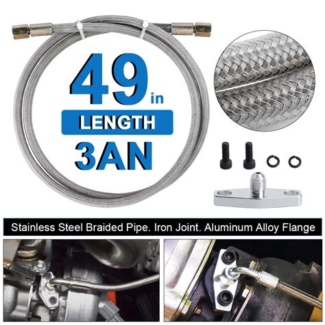 An Cm Turbo Oil Feed Line Kit Feed Flange Restrictor Adapto Oil