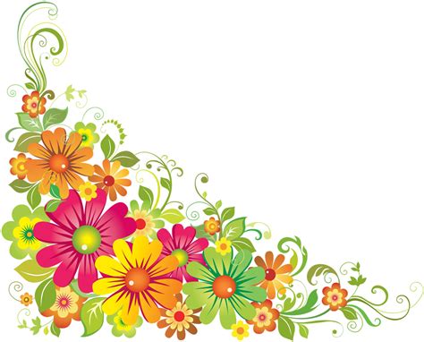 Download Free Png Colorful Floral Corner Borders Png Png Image Images And Photos Finder