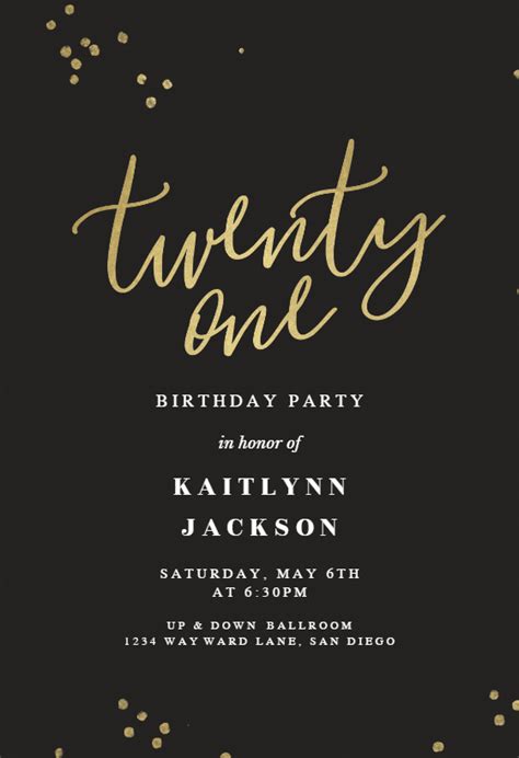 21st Birthday Invitation Templates Free Printable