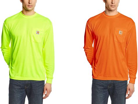 Carhartt Mens High Visibility Force Color Enhanced Long Sleeve T Shirt