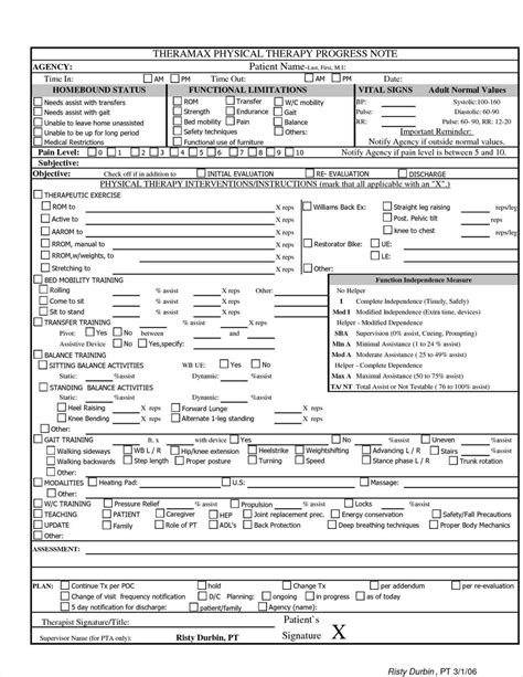 Patient Progress Note Template Sample Templates Sample