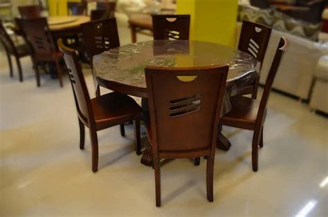 Brown 6 Seater Round Dining Table Set At Best Price In Kochi Id