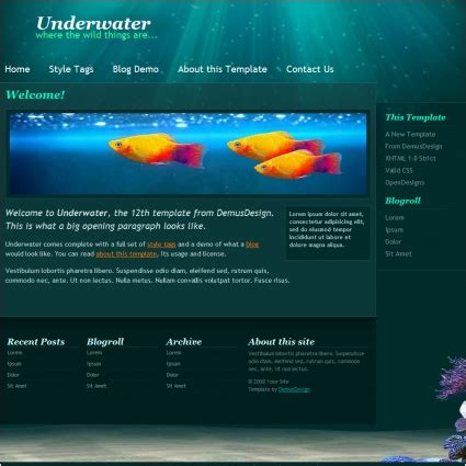 Underwater Template Free website templates in css, html, js format for