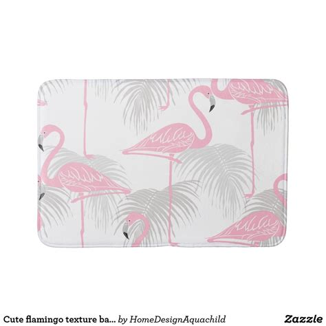 Your bath accessories stock images are ready. Cute flamingo texture bath mat | Zazzle.com | Bath ...