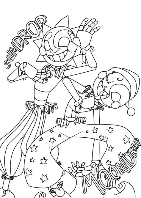 Sundrop And Moondrop Fnaf Coloring Pages Coloring Cool