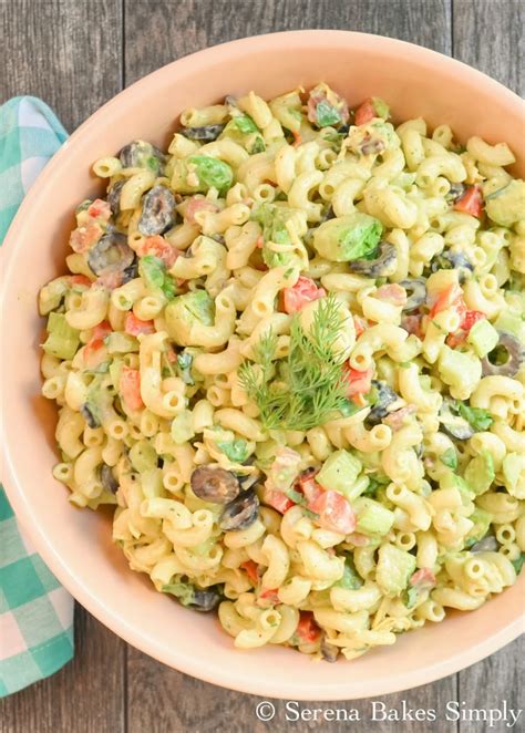 Avocado Bacon Pasta Salad With Dill Dressing Serena Bakes Simply From