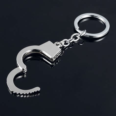 10 Pieceslot Creative Jewelry Police Handcuff Keychain Alloy Car Key