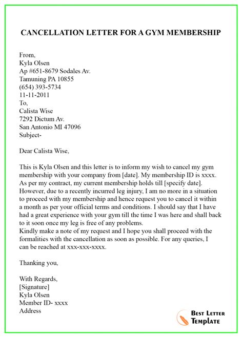 10 Cancellation Letter Template Format Sample And Example