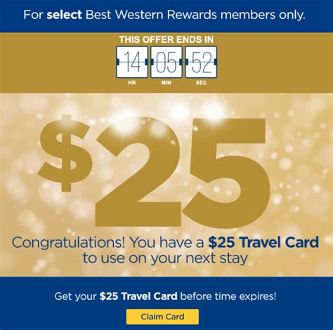 Most credit cards have their own rewards programs that give out points for every ringgit you charged to it. Best Western free $25 travel card registration deadline ...