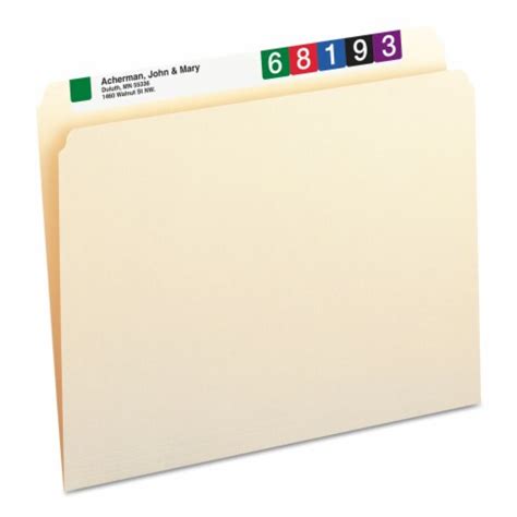 Smead File Folders Straight Cut One Ply Top Tab Letter Manila 100box