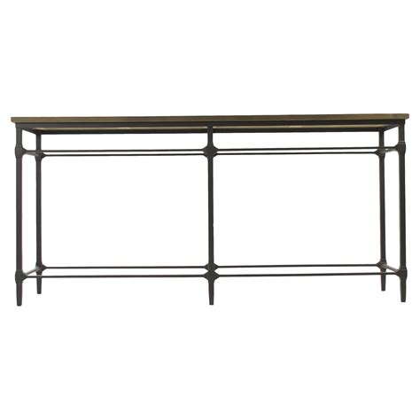 Amandine French Country Teak Wood Metal Framework Console Table | Wood