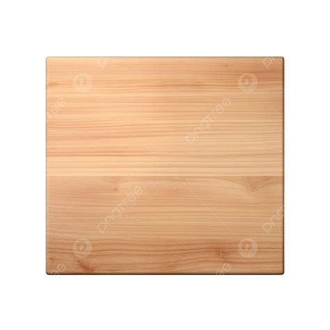 Wood Table Top Front View 3d Render Isolated Wood Board Empty Png