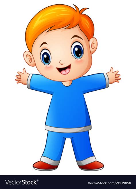 Hand drawn cartoon little boy question mark free drawing. Cute little boy cartoon in blue shirt Royalty Free Vector
