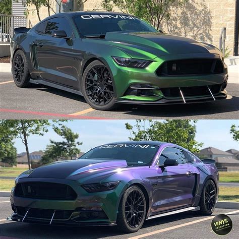 Ford Mustang Wrapped In Avery Colorflow Gloss Urban Jungle Silvergreen
