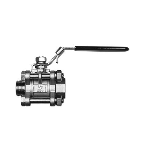 Spike Brewing Stainless Steel 3 Piece Ball Valve 12” Male Npt