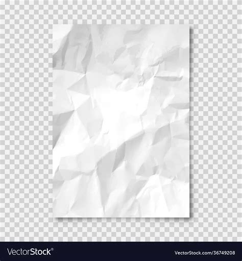 Realistic Blank Crumpled Paper Sheet In A4 Format Vector Image