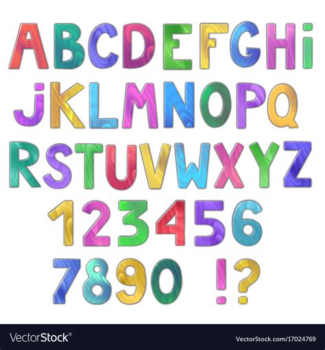 Awesome Colorful Wooden Alphabet Isolated On Vector Image