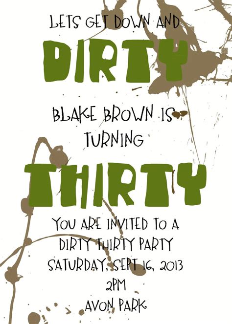 Dirty Thirty Party Invitation Surprise Party Invitation Etsy