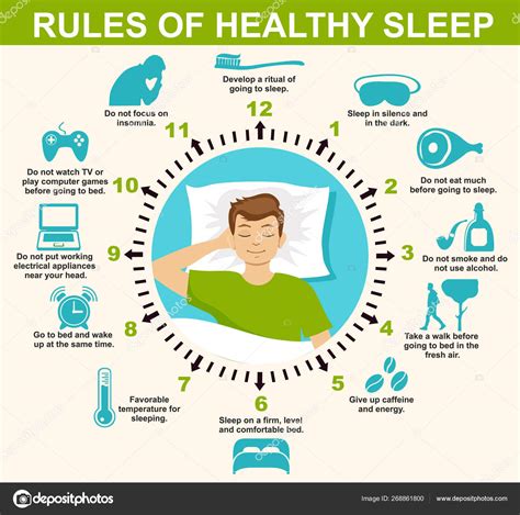 sleep infographic rules healthy sleep vector infographics illustration useful tips — stock