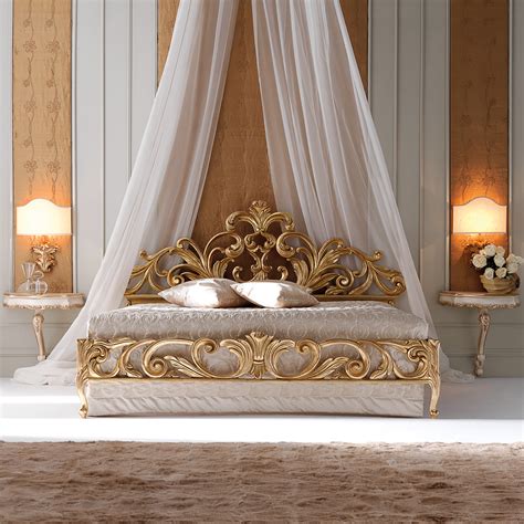 High End Designer Gold Rococo Bed Juliettes Interiors