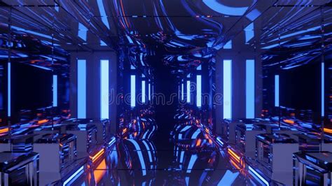 3d Rendering Illustration With Futuristic Sci Fi Techno Lights Creating