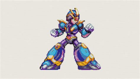 Megaman X Ultimate Armor Minecraft Pixel Art By Raide
