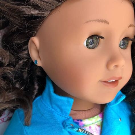 American Girl Doll Hazel Eyes Curly Dark Brown Hair And Pierced Ears