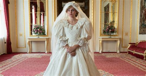 Princess diana poses for a portrait in 1990. How Princess Diana's wedding dress was recreated for The Crown
