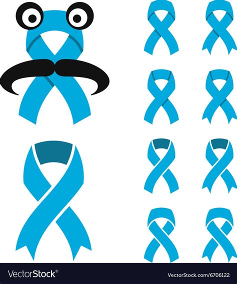 Blue Ribbon Prostate Cancer Symbol Royalty Free Vector