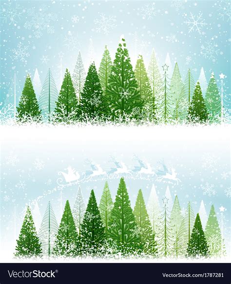 Winter Forest Royalty Free Vector Image Vectorstock