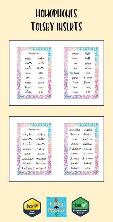 Display Homophone Tolsby Frame Inserts Cursive Included Teaching