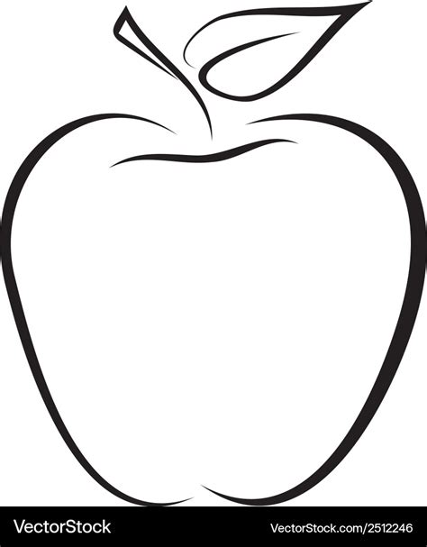 Sketch Of Apple Royalty Free Vector Image Vectorstock