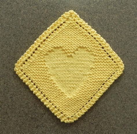 Heart Diagonal Dishcloth By Aunt Susan Knitting Pattern Узоры