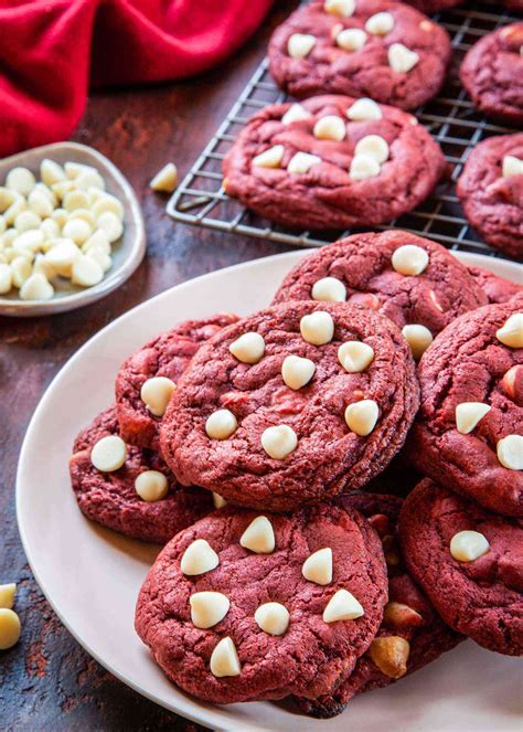 red velvet cookies {with white chocolate chips }