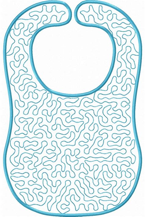 In The Hoop Baby Bib Stipple Embroidery Design File Pattern 3 Etsy