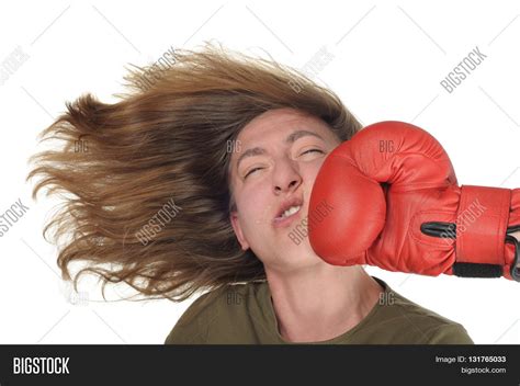 Woman Getting Hard Punch Face Image Photo Bigstock