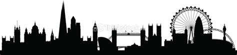 London City Skyline Silhouette Background Stock Vector