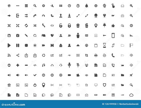 Set Of 150 Common Icons Stock Vector Illustration Of Document 126199958